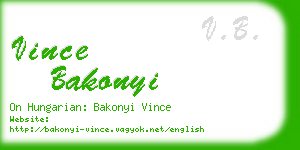 vince bakonyi business card